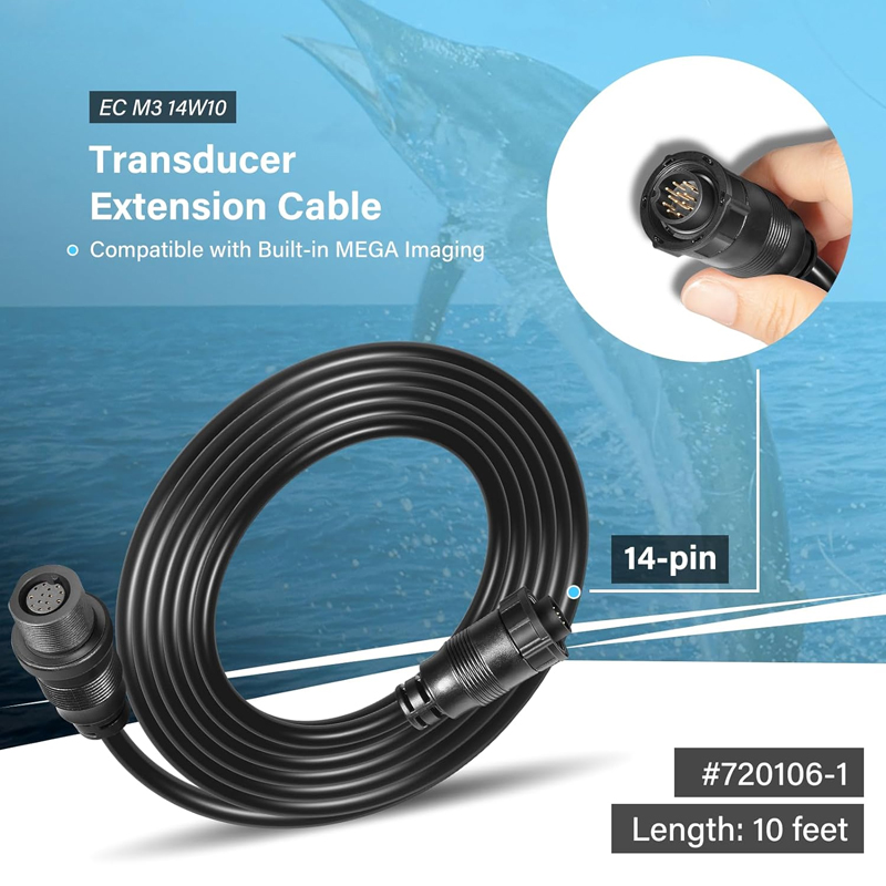 Fish Finder Cable - Cavo di Prolunga per Trasduttore 10Ft