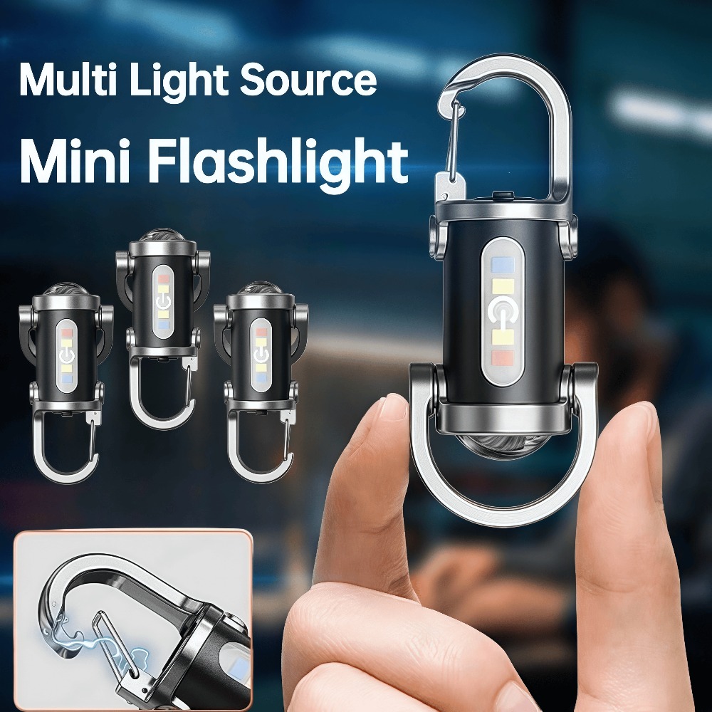 Fishing Light - Torcia Portachiavi Portatile Mini, Ricaricabile, Impermeabile,