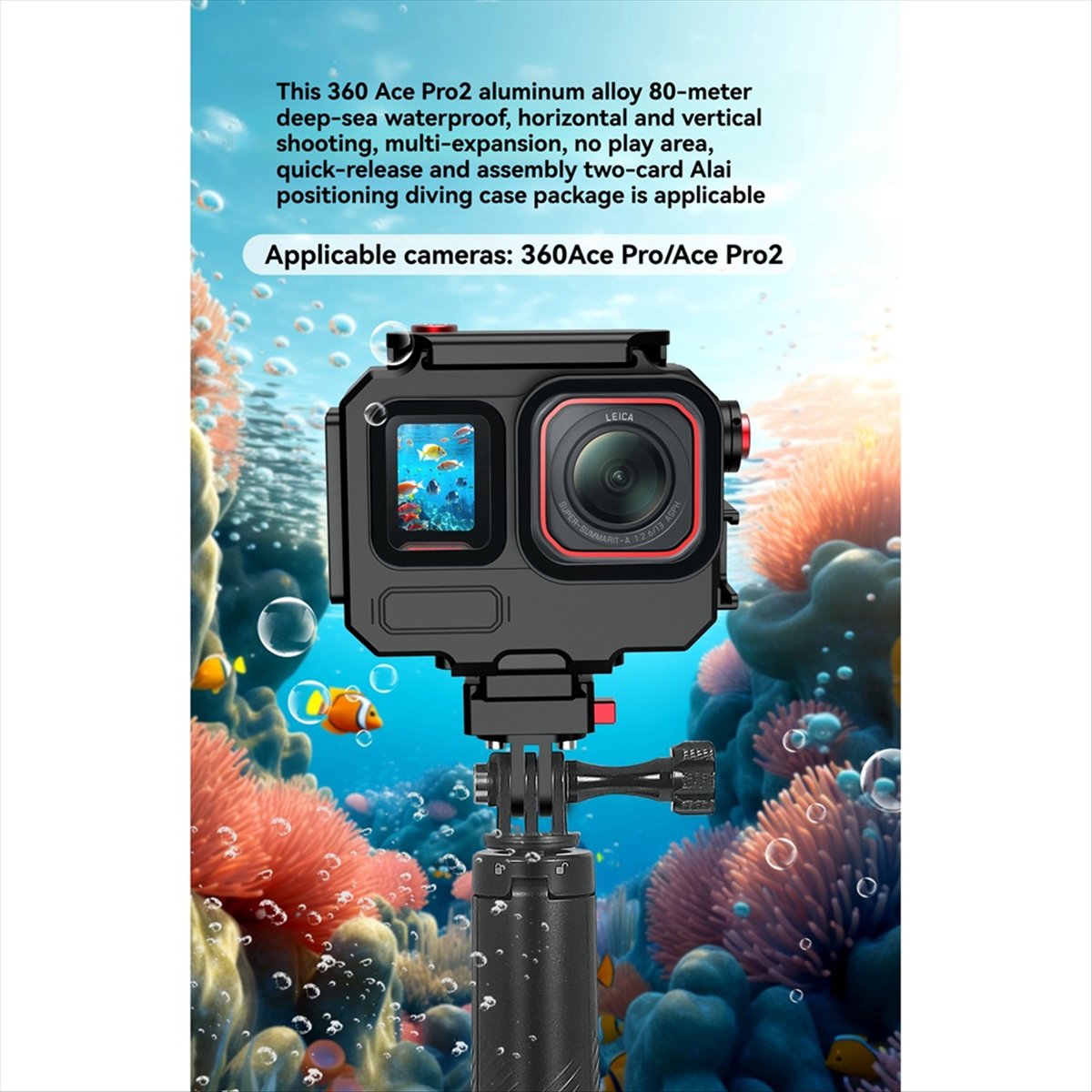 Underwater Camera - Custodia Impermeabile M05K 263FT/80M per Insta360