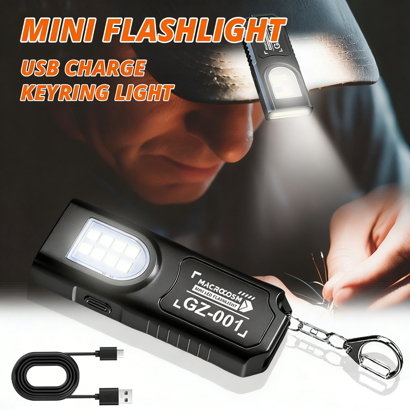 Fishing Light - Torcia portachiavi a LED ricaricabile tramite